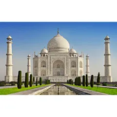 絵画風 壁紙ポスター (はがせるシール式) タージ・マハル ムガル帝国 1653年 ムムターズ・マハル墓廟 インド・イスラーム文化 キャラクロ TJMH-005W1 (ワイド版 921mm×576mm) ＜日本製＞ ウォールステッカー お風呂ポスター