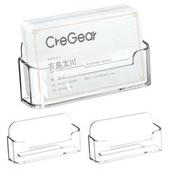 新品 CreGear アクリル 名刺スタンド 六個セット 名刺立て カードホルダー 大容量 クリア 横置き 安定性あり 卓上 名刺ホルダー 名刺整理箱 オフィス 事務所 受付 展示会用