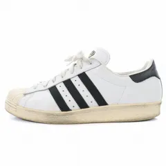 アディダス adidas スーパースター SUPER STAR 80s スニーカー シューズ ローカット 3本ライン 金ベロ レザー US10 28cm 白 ホワイト 黒 ブラック G61070 G61070 /SI35のサムネイル
