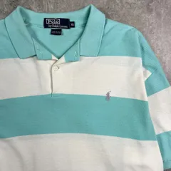 90年代 USA製 Polo by Ralph Lauren ポロバイラルフローレン 半袖 ボーダー ポロシャツ メンズ2XL 