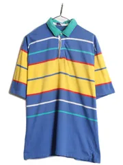 【お得なクーポン配布中!】 80s USA製 ブルックスブラザーズ ボーダー 半袖 ポロシャツ メンズ L ヴィンテージ Brooks Brothers 半袖シャツ コットン ラグビー タイプ