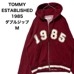 TOMMY ESTABLISHED 1985  ロゴプリント長袖パーカー フルジップ ダブルジップ　M