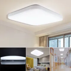 【新着商品】DINGLILED LEDシーリングライト 薄型 四角型 6畳 24W 昼光色 6000k 正方形 リビング 照明器具 シーリング 台所 簡単取付 天井照明 省エネ 長寿命 寝室 玄関 廊下 洋室 工事不要 部屋 (壁スイッチ リモコン無し)
