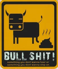 シール　おもしろ　ステッカー　BULL　SHITおもしろステッカー