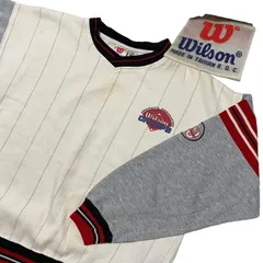  古着 Wilson 90s ウィルソン ストライプ 切替 リンガー ビンテージ 古着 ビンテージ L サイズ スウェット ウィルソン   3000 p60