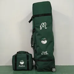 Malbon ゴルフバッグ キャスター付き グリーン＆ホワイト 人気イラスト⛳ Malbon ゴルフバッグ キャスター付き グリーン＆ホワイト 人気