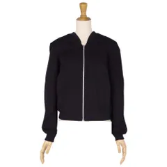 極美品 ヘルムートラング HELMUT LANG ジャケット ブルゾン ジップアップ プリーツ 無地 アウター レディース XS ブラックのサムネイル
