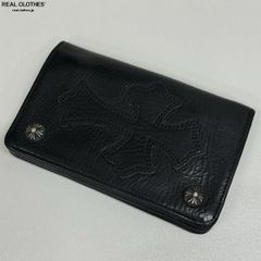 CHROME HEARTS/クロムハーツ 1ZIP/1ジップクロスボールボタン/クロスパッチ レザーウォレット 二つ折り財布