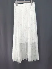 ◇ Θ snidel スナイデル シアー ロング丈 プリーツ スカート サイズ0 アイボリー系 レディース E  【1507160005986】