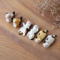 【箸置き】送料無料 猫箸置き 6個 セット 可愛い 猫 陶器 箸枕 和食器 家族用 カトラリーレスト カトラリー 卓上小物 キャット ギフト ネコ ねこ 猫グッズ 猫雑貨 cat