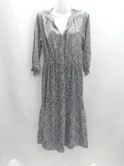 ◇ ⊂ SHEENA DEL RAY シーナデレイ 花柄 長袖 ロング ワンピース サイズM ブルー レディース E  【1412260025249】