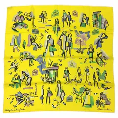 未使用 HERMES エルメス スカーフ カレ70 CARRE VINTAGE  RENDEZ VOUS RIVE GAUCHE 左岸のランデブー aq11012