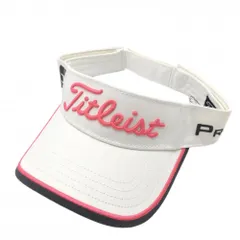 ★値下げ★【新品】タイトリスト サンバイザー 白×蛍光ピンク タイトリスト契約プロ使用モデル PRO V1 フリー（57cm～59cm）  ゴルフウェア TITLEIST