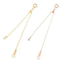 ad009x2set-G/PG ピンクゴールド ゴールド レディース チェーン アジャスター スワロフスキー 10cm 2本セット [ジュエリーショップエム]