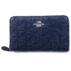 【新品 未使用】コーチ 財布 COACH アウトレット キルティング デニム ミディアム ID ジップ アラウンド ウォレット 二つ折り財布 CAP29 SVIN