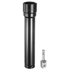 uxcell インパクトソケット 差込角1/2インチドライブ 30mmメトリックソケット 200mm長さ 1/4インチ六角軸アダプター付き 電動手動兼用 ディープ6角 CR-Vスチール アダプターアクセサリーツールセットキット ヘックスボルトナット用