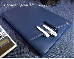 B5サイズ【Cover pocke付き大学ノートカバー】合皮■ネイビー