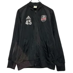 adidas ロゴジャージ キッズ 160～ ブラック アディダス ジップアップ ワンポイント ロゴ スポーティー 古着卸 アメリカ仕入 a703-5359