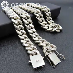 45cm シルバー925 ネックレス マイアミキューバン チェーン 喜平 喜平チェーン B系 925 Silver