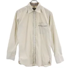 バーバリーブラックレーベル 三陽商会 長袖 シャツ 1 ベージュ系 BURBERRY BLACK LABEL ロゴ刺繍 メンズ 【中古】  【230225】