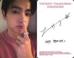 【中古】コレクションカード(男性) THE BOYZ/ヒョンジェ(HYUNJAE)/裏面白・印刷サイン・メッセージ入り/CD「Unexpected」(Photobook/Breakthrough Ver.)封入セルフィーフォトカード