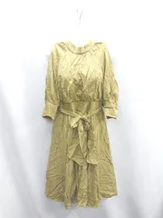 ◇ ⊂ PROPORTION BODY DRESSING オープンショルダー 半袖 膝丈 ワンピース サイズS オリーブグリーン系 レディース E  【1410100034246】