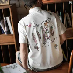 メンズ ファッション 服 男性用 オシャレ シンプル 大人 かっこいい 大きいサイズ ストリート 紳士服 アメリカン ストリート 落書き 刺繍 ポロシャツ 夏 カジュアル 半袖 トップス