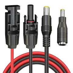 【新着商品】ソーラー発電機用 ポータブルバックアップ DC5525付属 太陽光発電用機器・部材 DC7909変換アダプター DC5.5x2.5mmコンバーター付き ソーラーパネルから8mmアダプターケーブルDC8mmコネクター 1.9m 16AWG Cleqe