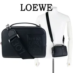 ロエベ バッグ ショルダー LOEWE MINI CAMERA CROSSBODY C565R41X01 1100 カメラ クロスボディバッグ ミニ アナグラム ロゴ 型押し レザー 本革 ブラック BLACK