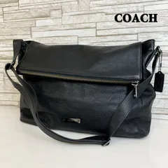 【極美品】COACH コーチ ショルダー バッグ メンズ 黒 斜め掛け トンプソン レザー 革 ブラック 2WAY