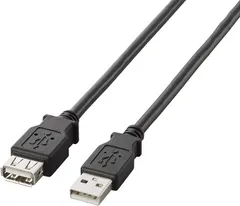 エレコム USB延長ケーブル USB2.0 A-Aメスタイプ 1.5m ブラック U2C-E15BK