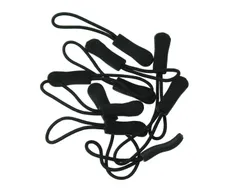 【迅速発送】Loople ジッパープル ファスナー チャック 開閉 楽々 取り付け簡単 8カラー 10本セット つかみやすい ノンスリップ ジッパータブ プルコード (ブラック10本)
