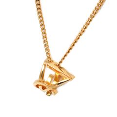 サンローラン/SAINT LAURENT　モノグラム ツイスト ペンダント ネックレス　651779　メタル　ゴールド【中古】　S-158028