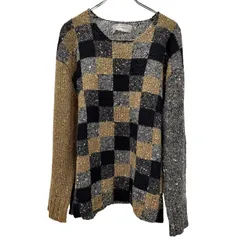 COMME des GARCONS HOMME 97AW ブロックチェック切替ミドルゲージウールニットセーター Archive 90s 田中オム 田中啓一