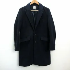 s■ナノユニバース/nano＆co nano universe シングルボタン チェスターコート【S-M程度】紺/MENS/188【中古】