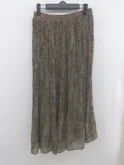 ◇ GLOBALWORK グローバルワーク ヒョウ柄 ウエストゴム ロング丈 フレア スカート サイズM ブラウン レディース E  【1305020027488】