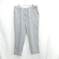 ◇ ⊂ GLOBAL WORK グローバルワーク ウエストゴム ストライプ柄 イージーパンツ サイズXL グレー ブラック メンズ E  【1501230036917】