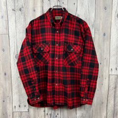 シャツ 古着 70s ARROW アロー XL ネルシャツ 赤 チェック 黒 - メルカリ