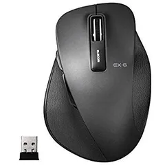 【中古】(未使用･未開封品)　エレコム マウス ワイヤレス (レシーバー付属) Lサイズ 5ボタン (戻る・進むボタン搭載) BlueLED 握りの極み ブラック M-XGL10DBBK df5ndr3