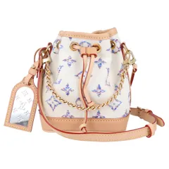 【Louis Vuitton】ルイ・ヴィトン ナノ ノエ M83453 モノグラムジャガード ホワイト 白 ハンドバッグ ショルダーバッグ 2WAY レディース バッグ 【中古】 USED-SA 【9356】