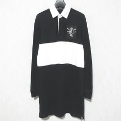 美品 POLO RALPH LAUREN ポロラルフローレン ラガーシャツ ワンピース サイズXS ブラック ホワイト レディース 古着 中古 USED