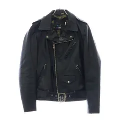 A BATHING APE (アベイシングエイプ) 13AW ×SCHOTT ONE STAR RIDERS JACKET ×ショット 裏地カモ柄ダブルライダースジャケット レザー ブラック 001HJ0831909X