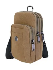 [FairyPomu] スマホポーチ スマホショルダー ウエストポーチ ベルトポーチ ショルダーバッグ カラビナ付き サコッシュ 斜めがけ 多機能 コンパクト メンズ (カーキ) [カーキ]