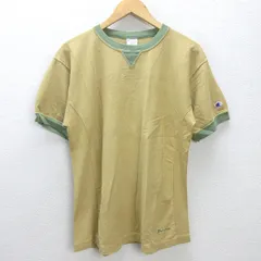H■チャンピオン/champion リバースウィーブTシャツ トリムT【L】黄/MENS■90 【中古】