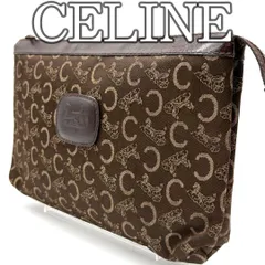 CELINE セリーヌ マカダム ホースキャリッジ クラッチバッグ ブラウン Y2K セカンドバッグ / CELINE Macadam Horse Carriage Canvas Clutch Bag Brown Vintage Y2K