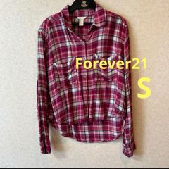 Forever21 ✴︎ 赤ぴんく　チェックシャツ　長袖