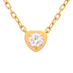 カルティエ Cartier ディアマン レジェ ハート ネックレス ダイヤモンド K18PG ダムール レディース【中古】