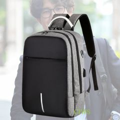 [CIWS] ビジネス リュック サック USB充電ポート PCバッグ 盗難防止 大容量 塾 バック 学校 グレー/ブラック/ブルー
