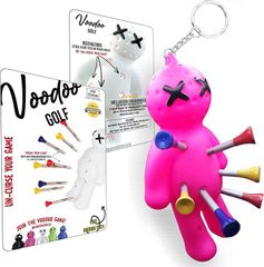 Voodoo Golf Golf Ball Tee Holder, Novelty Keychain Accessory for Golf Bags, Men's Gift, Fits 3 1/4, 2 3/4 1/2 Tees (Pink, Pink)