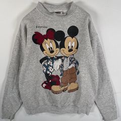古着 90's～00's/90年代～00年代 タルテックス TULTEX スウェット ディズニー ミッキー ミニー ビッグプリント M  グレー メンズ